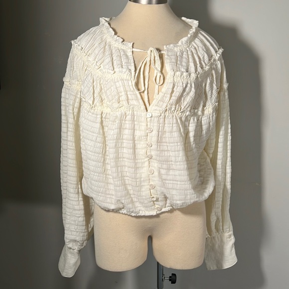 Free people Hailey Blouse Sz Large - Picture 3 of 10